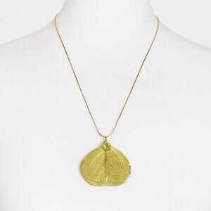 24K Gold Aspen Leaf Necklace 19"